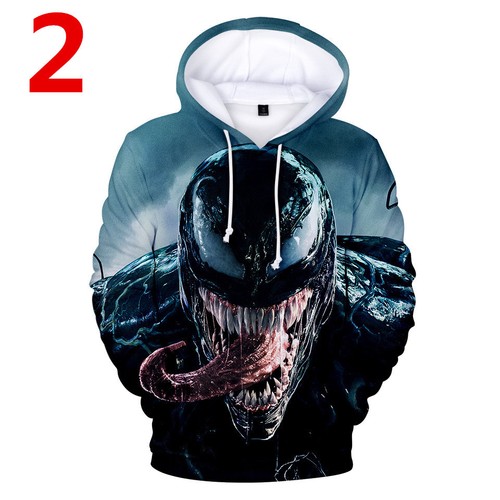 2018 Venom SpiderMan Hoodie 3D Print Pullover Sweatshirt Coat Superhero Costumes - Picture 2 of 11