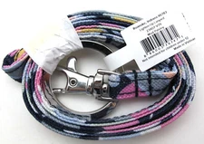 NWT VERA BRADLEY Lighten Up Lanyard Charmont Meadow Silver Split KeyRing 1.25"