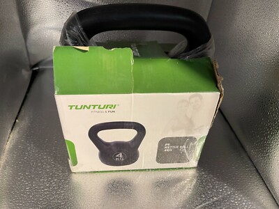 Tunturi 4 kg Kettlebell kettle bell Fitness PE Schwarz Kugelhantel