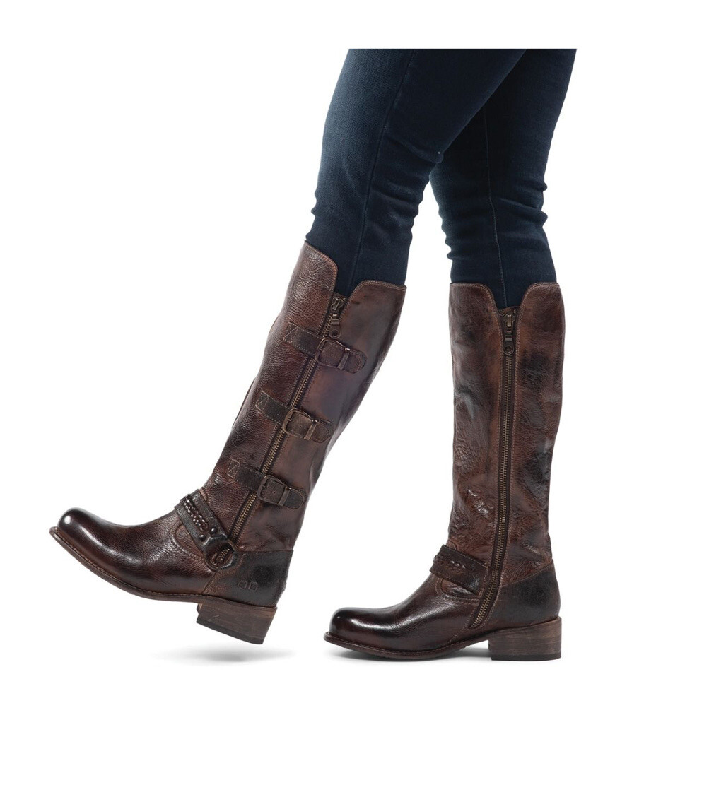 Bed Stu Women's Skyla Leather Tall Moto 