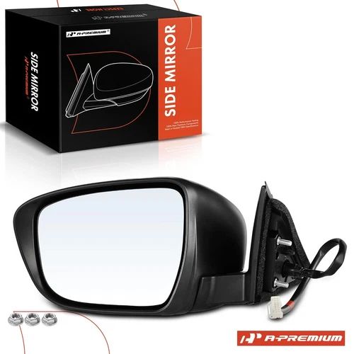 A-Premium Left Black Manual Folding Mirror w/ 3 pin for Nissan Rogue 2014-2020