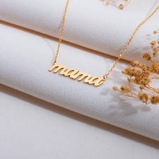 Mama Necklace, Custom Nameplate Necklace,Silver or Gold Dainty Gift for Mom