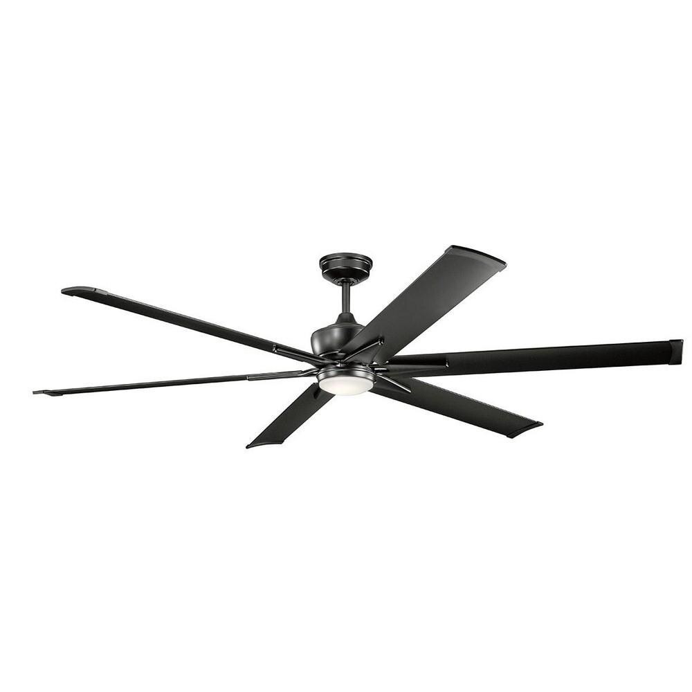 Energy-Efficient 16-Inch Satin Black Ceiling Fan with Light Kit 80-Inch Span  