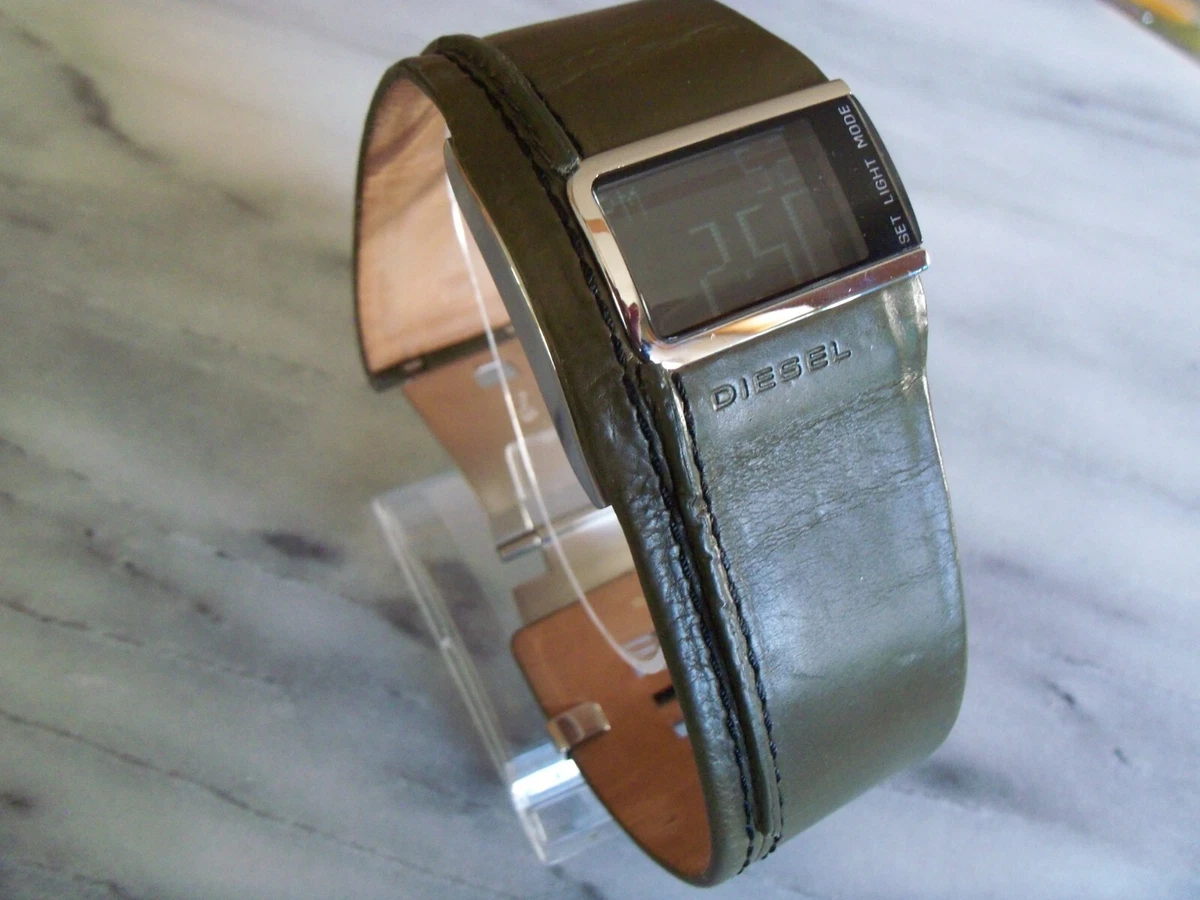 Leather digital clearance watch