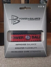 Rare Material POWER BALANCE bracelet Size Small Color Red On Black