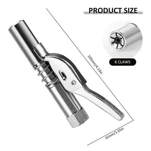 2pcs Grease Coupler Heavy-Duty Quick Release Grease Gun Coupler NPTI/8 12000PSI - Bild 6 von 8