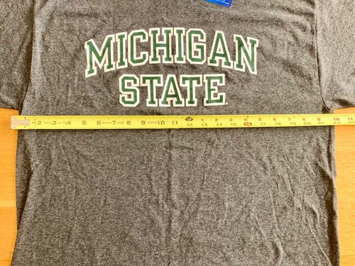 MICHIGAN STATE UNIVERSITY SPARTANS - Champion MENS T-SHIRT - Large - Gray - NEW - Picture 9 of 13