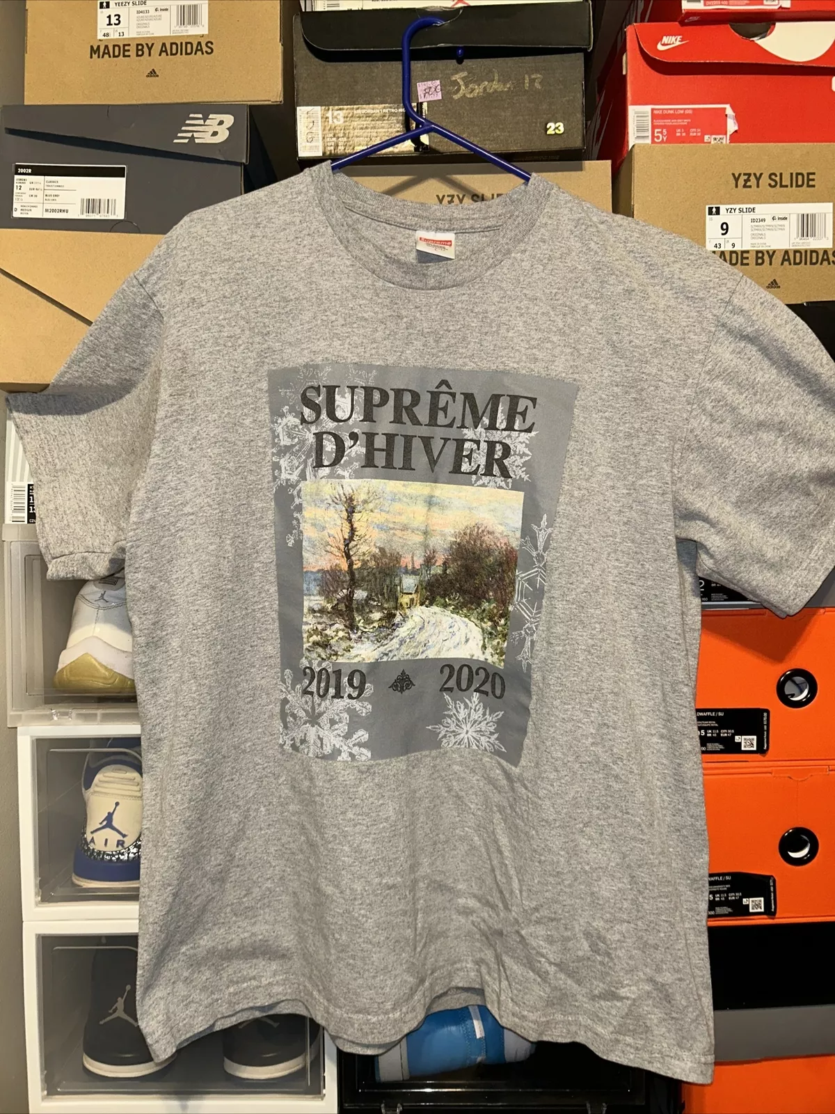 Tshirt manches courtes Supreme 2019 2020 FW19 D’hiver gris bruyère taille L