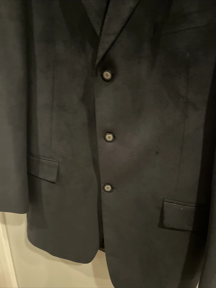 Blazer de gamuza 44L para hombre Andrew Fezza Fusion negro 3 botones abrigo deportivo Foto 4 de 4