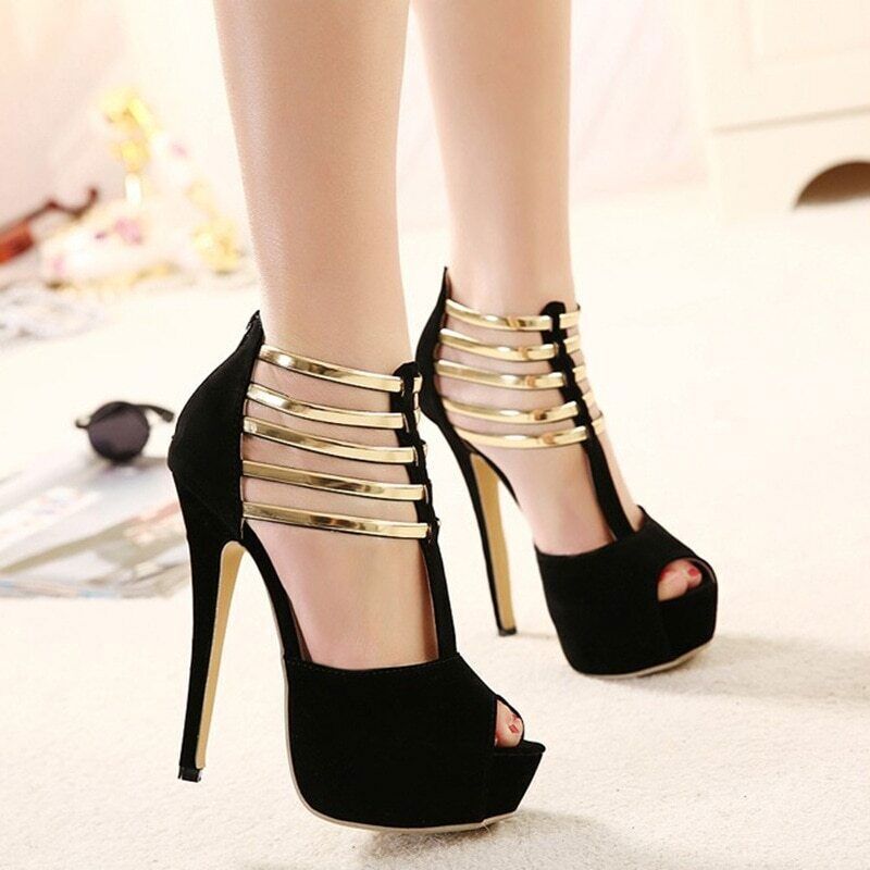 Fashion Women Sexy High Heels Platform Peep Toe Pumps Stilettos