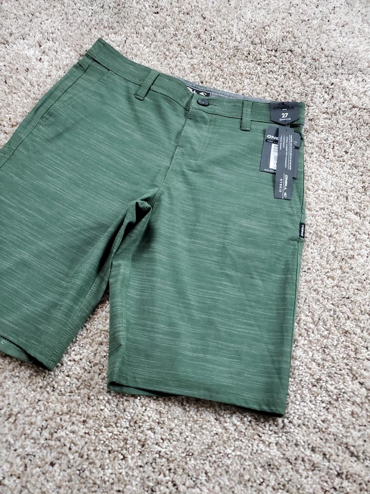Pantalones Cortos O'Neill Bloqueados Slub Niños 14 W27 Verde Oliva Elastizados Híbridos Hipersecos Nuevos Foto 2 de 4