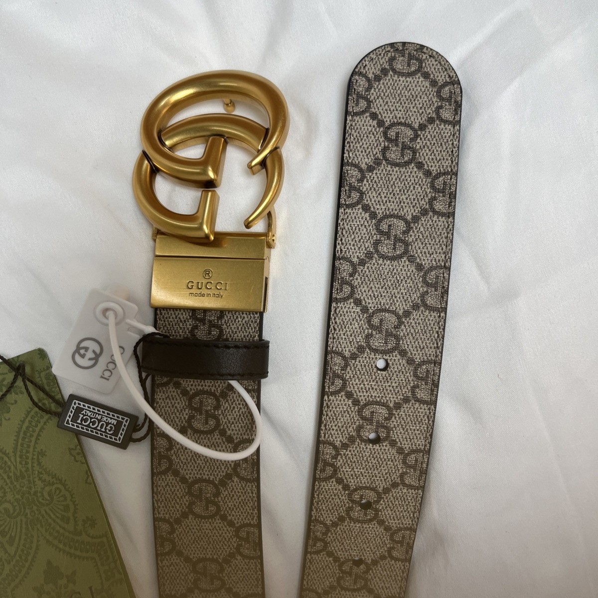 Gucci Reversible Leather Marmont Belt Double G Buckle 627055-92TIN