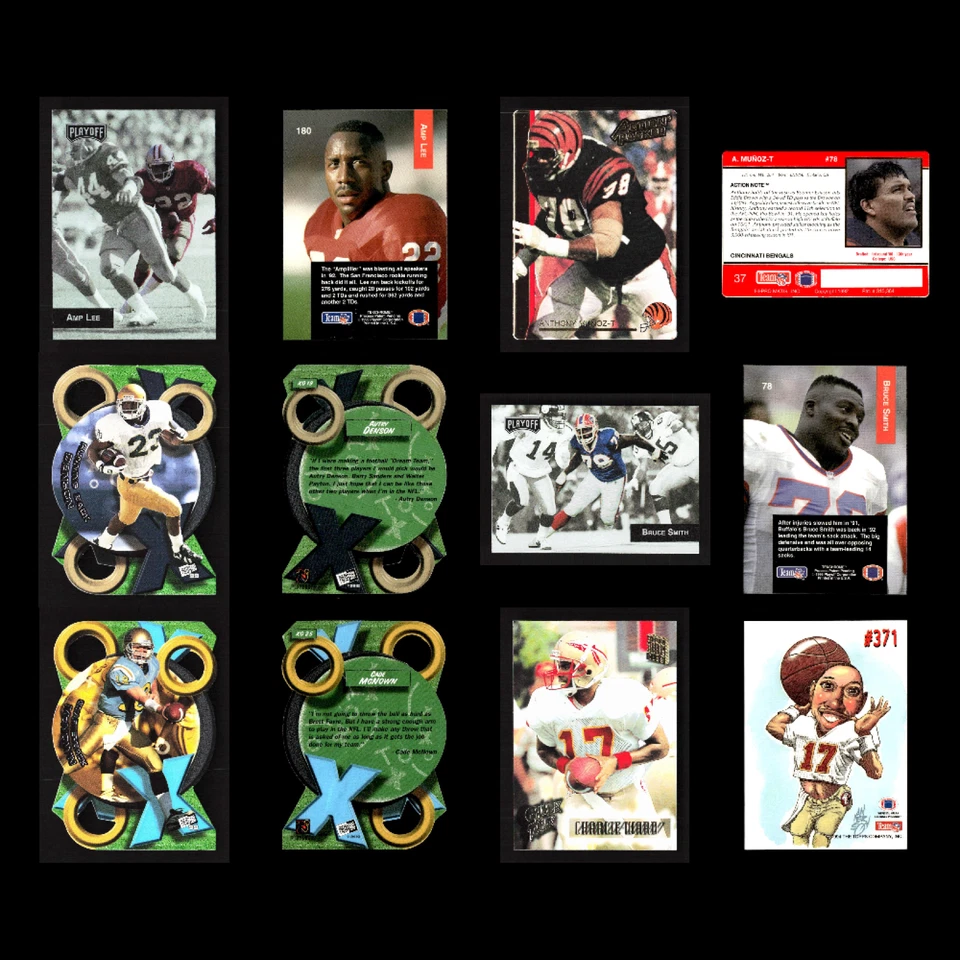 Lote (88) Insertos para Tarjetas de Fútbol Años 90/Numerados/Seau/Deion/Desmond/Bledsoe/OJ/Luna Foto 3 de 4