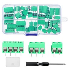 50 PCS 5mm Pitch PCB Mount Screw Terminal Block Connector Kit 300V 10A