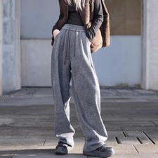 Japanese women's wide leg pants casual loose elastic waist pants Trousers