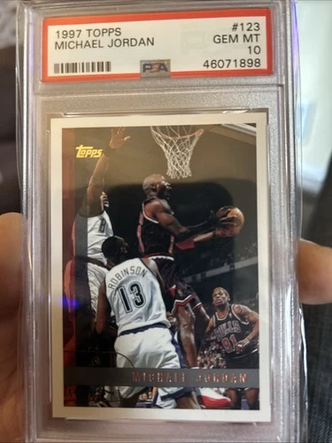 1997-98 Topps #123 Michael Jordan PSA 10 Graded Basketball Card NBA 1998 Bulls