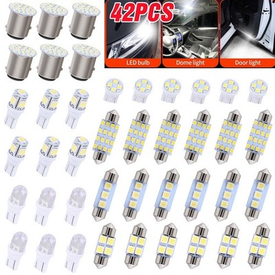 42stk. Innenraumbeleuchtung Lampe LED Auto Licht T10 SMD Birne Leselicht DC 12V
