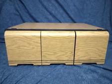 VTG 3 Drawer 60 CD Jewel Box Size Faux Wood Grain Holder Storage Case Stackable