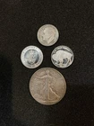 Walking Liberty Half Dollar Roosevelt Dime 90% Silver 1/10 Oz .999 Silver Round