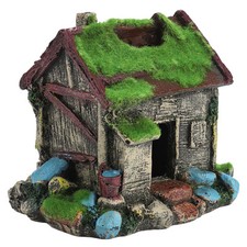 Aquarium Landscaping Resin Fishes Hiding House Cave With Moss For Fish Tank