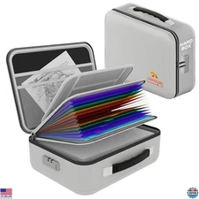 TIGERKING Document Box - Durable Hard Shell File Safe, Lockable, Waterproof,