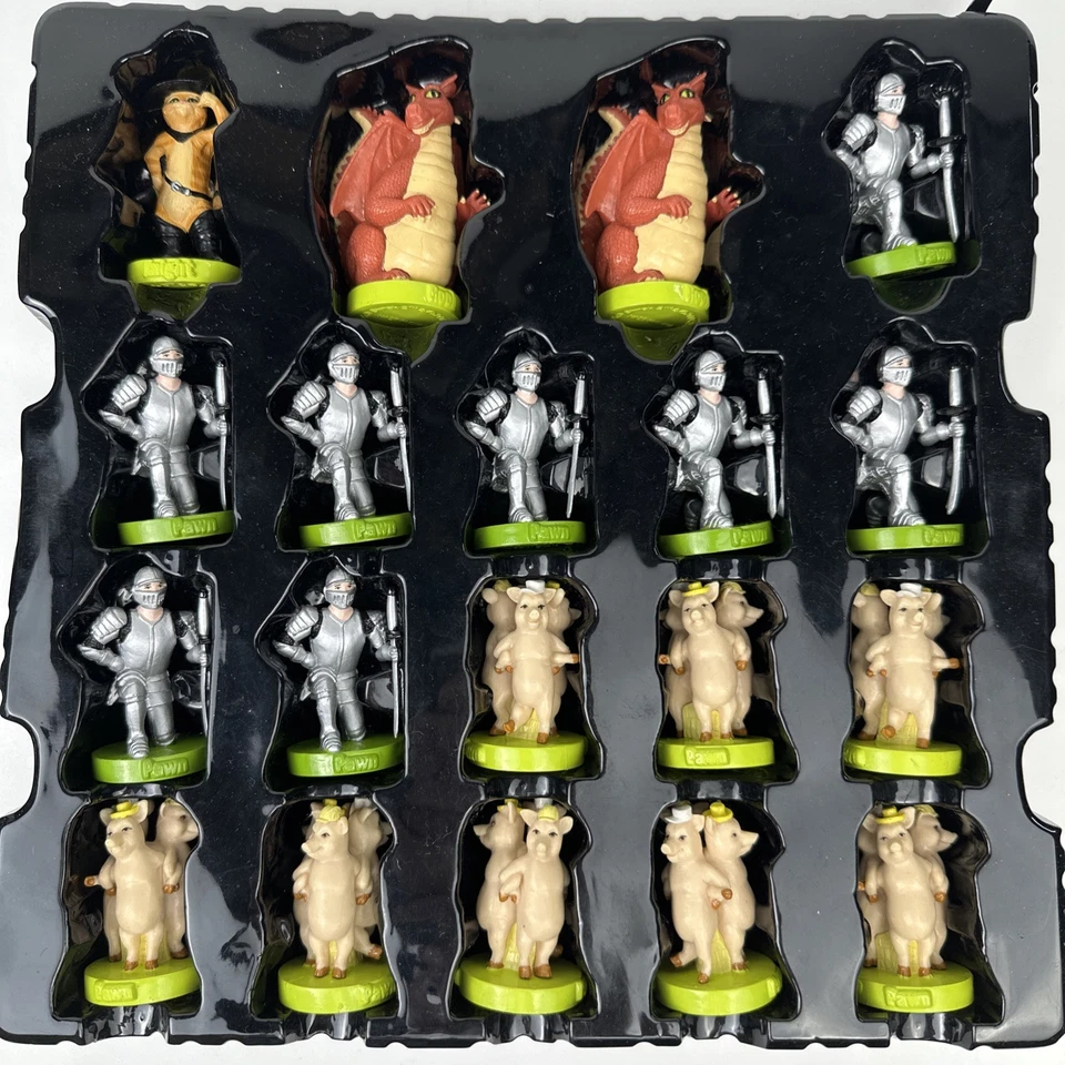 Juego de ajedrez Shrek las 32 piezas pintadas a mano con caja sin tablero Foto 3 de 3