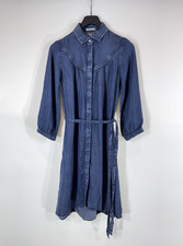 LEVI'S Icons Reinvented Dress Femme XS Denim Ceinturé Boutons Snap Short