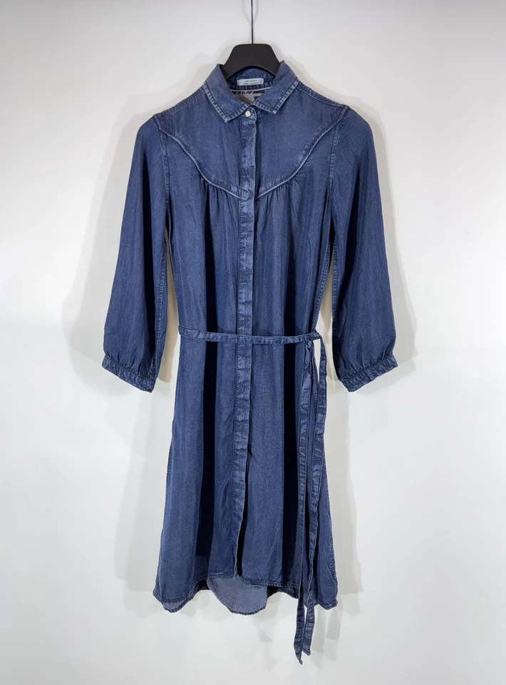 LEVI'S Icons Reinvented Dress Femme XS Denim Ceinturé Boutons Snap Short - Photo 1/4