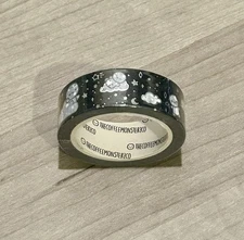 TheCoffeeMonsterzCo Galaxy Black with Silver Foil Washi Tape Roll 15 mm TCMC