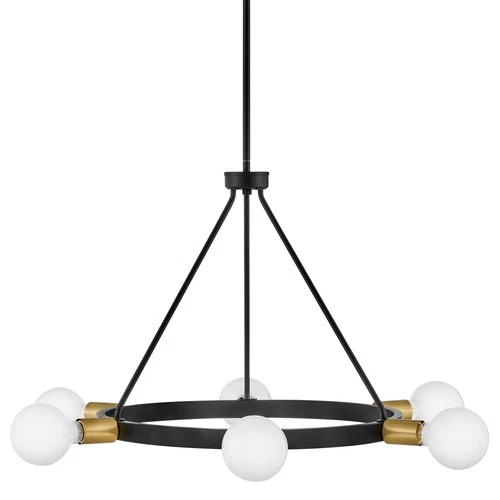 Lark 83616 Orla 6 Light 24"W Ring Chandelier - Black - Picture 1 of 12