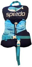 Speedo Infant Life Jacket Vest Kids Under 30Lbs Blue w/ Fish Excellent Condition