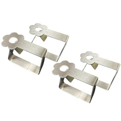 4er Set Kitchen Craft Edelstahl Tischdeckenclip mit Blumenmuster