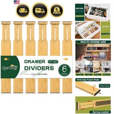 Kitchen Drawer Dividers 6 Pack Bamboo Drawer ...