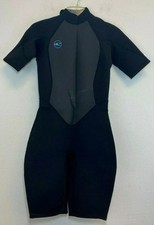 O'Neill Womens Reactor 2 2mm Back Zip Short Sleeve Spring Wetsuit Black Size 8 -