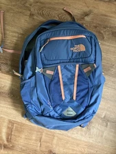 The North Face Women’s Borealis Backpack Hiking Travel Blue Pink - Lightly Used