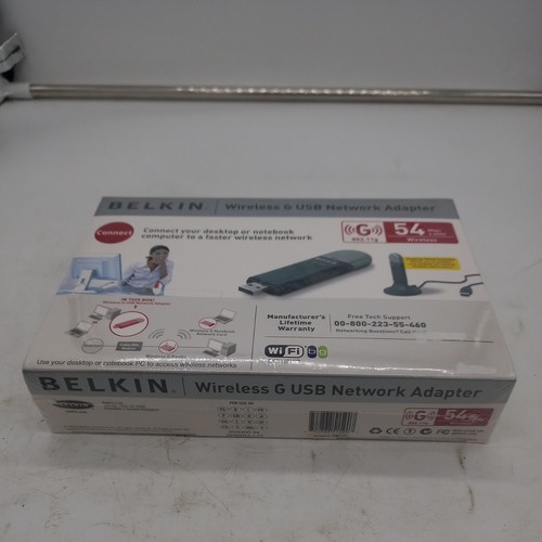 Belkin Wireless G USB Network Adapter Brand New In Box 54 Mbs 2.4GHz 802.11g - Picture 7 of 7