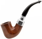 Peterson System Smooth Silver Spigot Mounted 9mm FILTER Bent Billiard Pipe 313-D