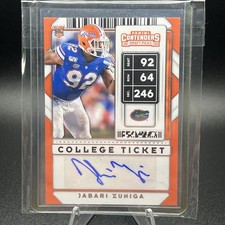 Panini 2020 Contenders Jabari Zuniga #213 Rookie Auto Florida Gators RC Football