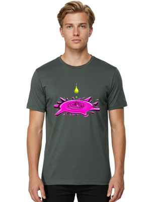 Liquid-Splash-Droplet Mens Graphic Tee, 100% Cotton, Casual Summer Wear
