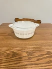 Vintage Pyrex Town & Country 1 Qt Casserole Dish with Lid White Brown Star 473