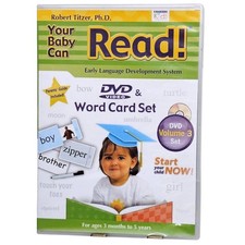 Your Baby Can Read Vol 3 Early Language Development DVD Word Card Set EXC