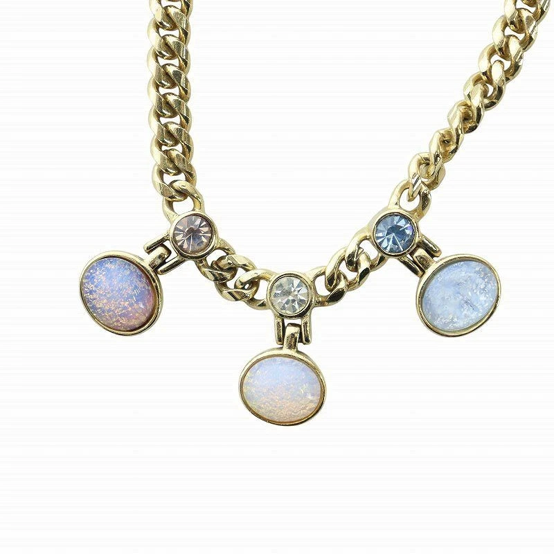 Givenchy Accessorio Collana Vintage Ciondolo Colore Pietra Strass Colore Oro