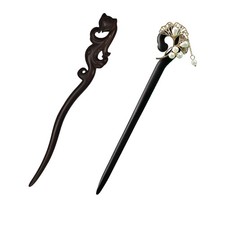 Chinese Hair Sticks, 2-Pack Hanfu Hair Accessories for Long Hair Bun Styling,...