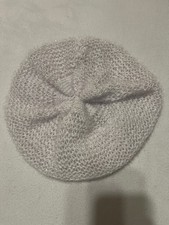 White Knit Hair Snood Bun Cover