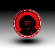 Intellitronix Red Led Bargraph Speedometer - Black Faceplate With Black Bezel