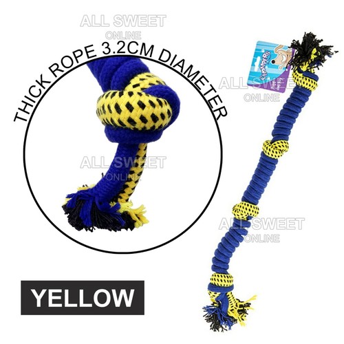 55cm Dog Tug Rope Toy Chew Play Toy Durable Strong Non-Toxic Thick Rope 3 Colour - Picture 8 of 9