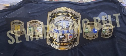 NFL Philadelphia Eagles Championship Belt Adult Size 2mm Brass Replica - Picture 2 of 4