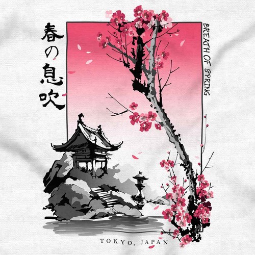 Tokyo Japan Breath of Spring Cherry Blossoms Youth Hooded Sweatshirt Boy or Girl - Picture 2 of 7