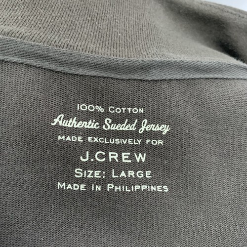 J. Crew Sueded Jersey Half-Zip Fleece Pullover Sweater Mens Large Brown Cotton - Picture 4 of 4