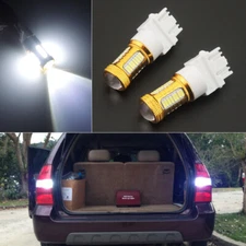 2pcs 6000K White 3156 3055 3157 LED Car Backup Reverse Light Bulbs Super Bright